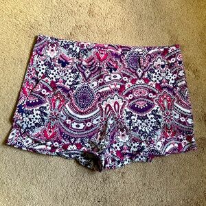 New York & Company Pink and Purple Paisley Shorts